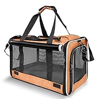 Dog Carry Bag for Puppy Pet Soft-Shell Portable Kennel Crate for 0-15 lbs Foldable Pomeranian Travel Cage Tea Cup Yorkie Carrier Purse Indoor Carrying Case Dog Supply Melon Tiny Dog Melon