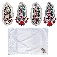 Baby Christening Baptism White Blanket Gold Silver Embroidery Lady of Guadalupe