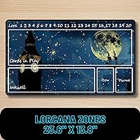 Lorcana Playmat TCG 24x14 Inches Tabletop Gaming Mat, Non-Slip Rubber with Card Zones Play Mat (Peter Pan Flying Ship)