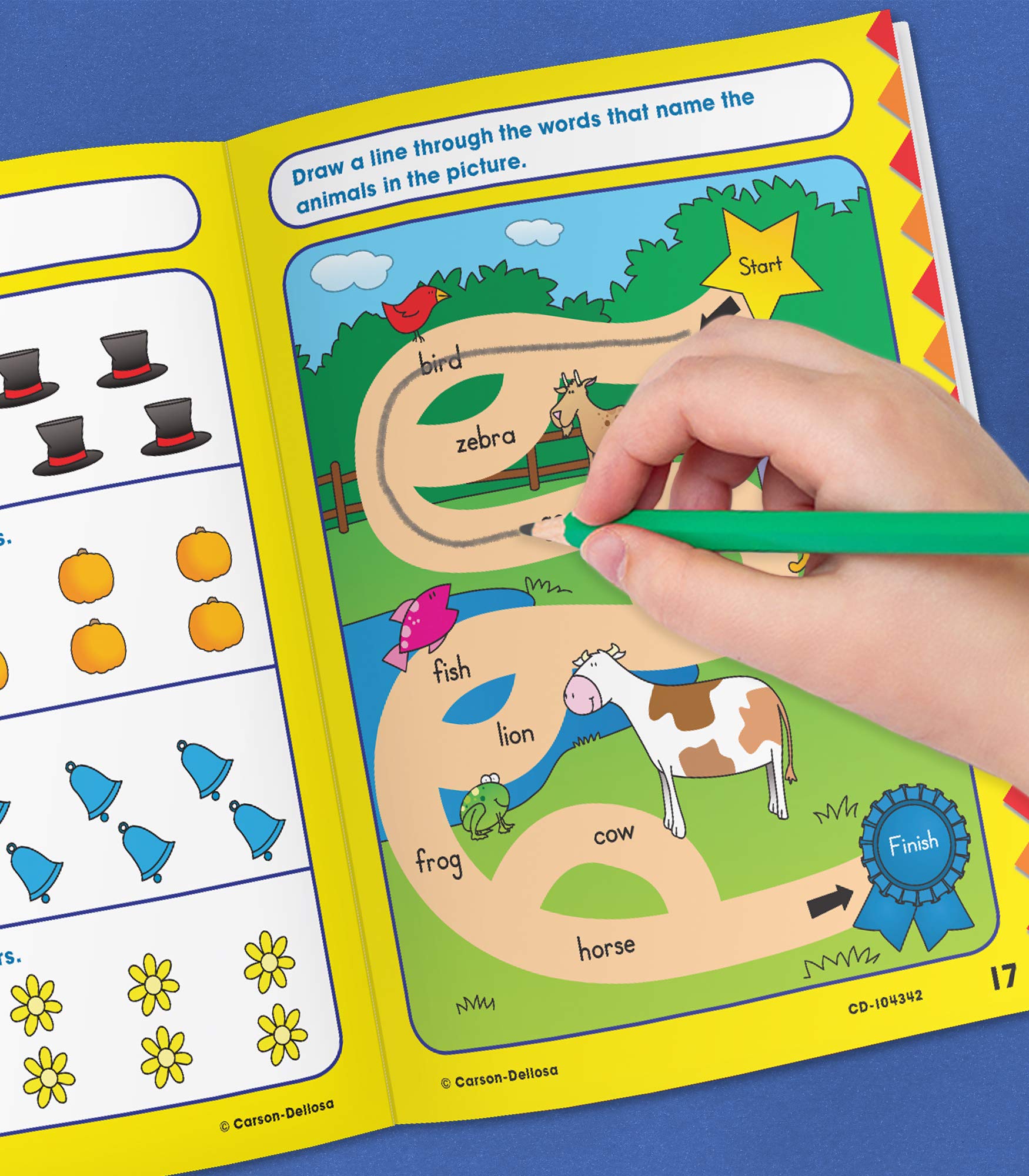 Carson Dellosa Beginning Reading Workbook―Kindergarten Early Reader Phonics Practice With Stickers, Incentive Chart, Puzzles, Coloring Activities (64 pgs) (Volume 3) (Home Workbooks)