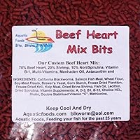 Aquatic Foods Inc. S&B Beef Heart Mix Bits for Discus, Cichlids, Bottom Fish, All Types of Fish…1/2-lb