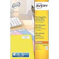 Avery Self Adhesive Mini Organising Return Address Labels, Laser Printers, 40 Labels Per A4 Sheet, 1000 Labels, QuickPEEL (L7654)