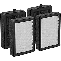 4 Pack LV-H128 Replacement Filter Compatible with LEVOIT LV-H128 / PUURVSAS (HM669A) / ROVACS (RV60) Purifiers, 3-in1 HEPA Filter, Activated Carbon Filter and Pre-Filter