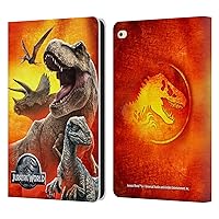 Head Case Designs Officially Licensed Jurassic World Dinosaurs Key Art Leather Book Wallet Case Cover Compatible with Apple iPad Air 2 (2014)