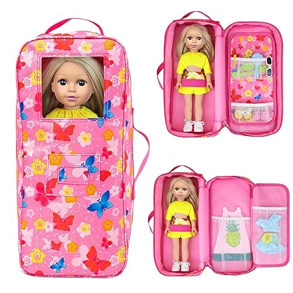 ZITA ELEMENT Quality 14.5 Inch Girl Doll Carrier Case Travel Bag for 14-14.5 Inch Doll Accessories