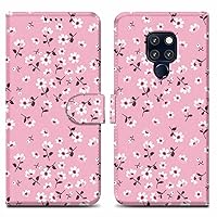 Case Compatible with Huawei Mate 20 - Design Flower Rain No. 6 - Protective Cover with Magnetic Closure, Stand Function and Card Slot