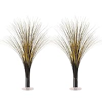 Beistle Plastic Metallic Black And Gold Spray Centerpieces For Happy New Year Decorations, Awards Night Tableware, Birthday Party Supplies, (Pack of 2) 19