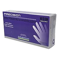 Adenna PCS775 Precision 4 mil Powder-Free Nitrile Exam Gloves, Medical Grade, Blue-Violet, Medium, Box of 100