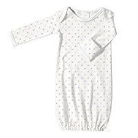 SwaddleDesigns Softest Cotton Baby Pajama Gown with Foldover Mitten Cuffs for Infant Boy and Girl, Newborn, 0-3 Months