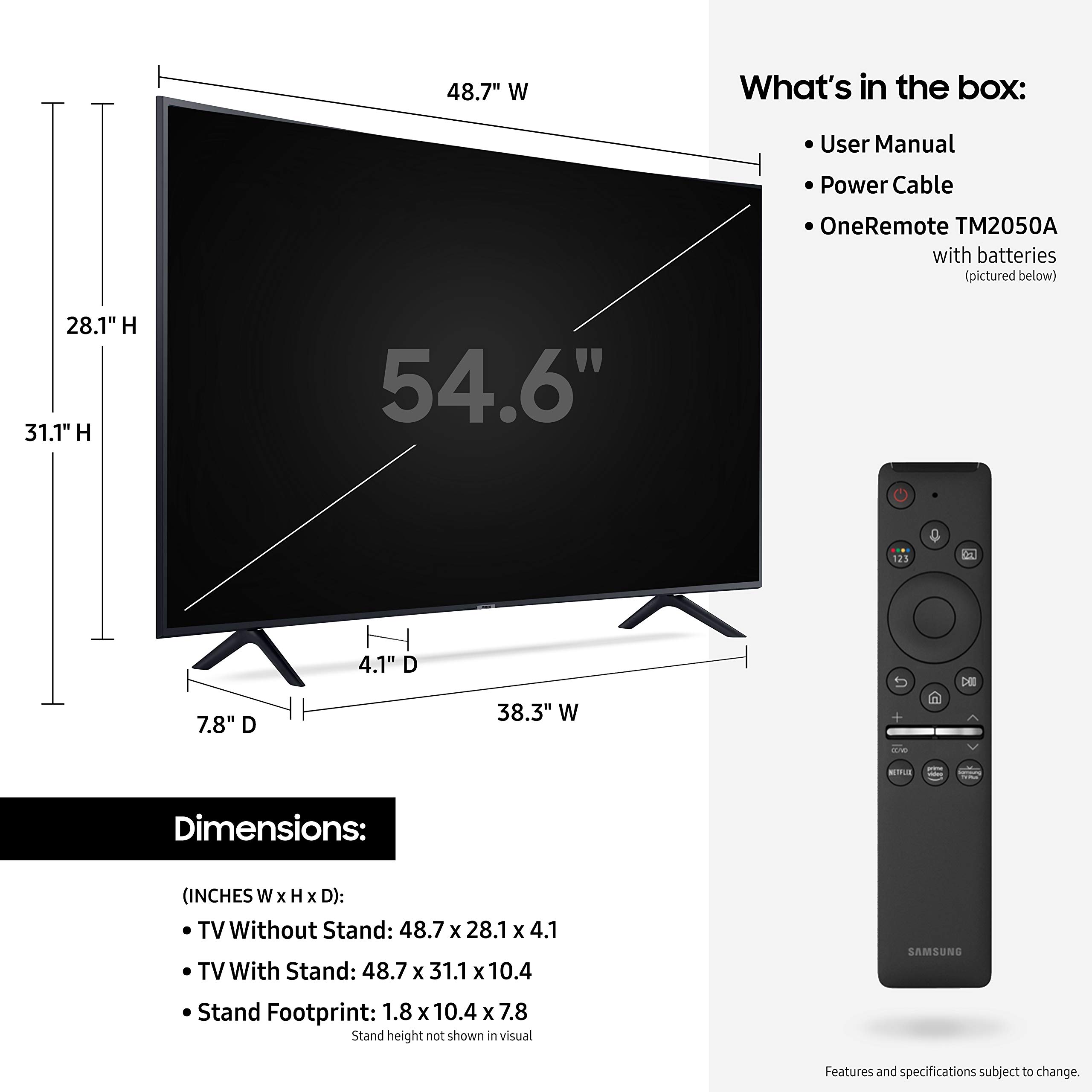 SAMSUNG 55-inch Class Curved UHD TU-8300 Series - 4K UHD HDR Smart TV With Alexa Built-in (UN55TU8300FXZA, 2020 Model), CHARCOAL BLACK