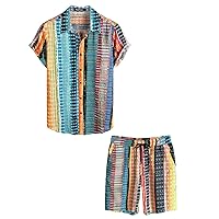 VATPAVE Mens Floral Hawaiian Shirts Short Sleeve Button Down Beach Shirts Suits