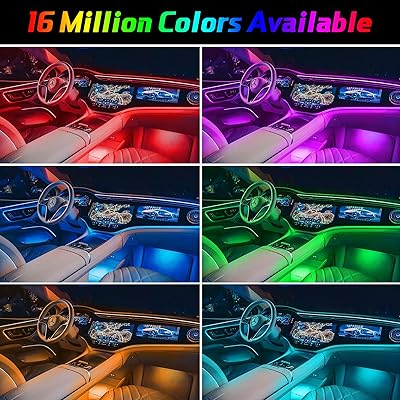 10 in 1 Car Interior Light Kit, Ambient Lighting Kits with 315 inches Fiber  Optic, APP Control, Car Accessories Multicolor RGB Neon Car LED Strip