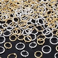ANCIRS 100pcs Double Hole Bead Round Frames Links Connectors for Beading & Jewelry Making Assortments Necklaces, Bracelets, Earrings, Keychains- Gold & Silver