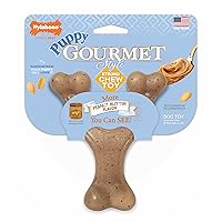 Nylabone Dog, Puppy Gourmet Style Strong Chew Toy Wishbone Peanut Butter Small/Regular (1 Count)