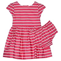 Ralph Lauren Striped Fit & Flare Girls Dress & Bloomer Pink/White