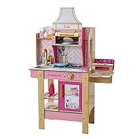 KidKraft Cook with Barbie™ Wooden Play Kitchen with Lights, Sounds, Water-Reveal Food and 30 Accessories