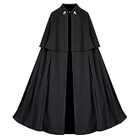 Victorian Vagabond Historical Steampunk Gothic Renaissance Cape Cloak Black
