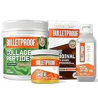 Bulletproof Keto Coffee Kit - The Original Ground Coffee - 12 Oz, 100% C8 MCT Brain Octane Oil - 16 Oz, Grass-Fed Ghee Clarified Butter Fat - 13.5 Oz, Unflavored Collagen Protein - 17.6 Oz