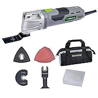 Genesis 3.5 Amp Oscillating Multi-Tool Kit with 3.7° Oscillation Angle, 6 Variable-Speeds with 16-Piece Accessory Set, Storage Box, Carrying Bag, and 2 Year Warranty (GMT35T)