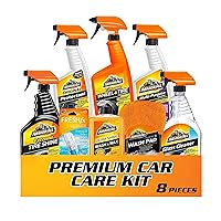 Premier Car Care Kit, Includes Car Wax & Wash Kit, Glass Cleaner, Car Air Freshener, Tire & Wheel Cleaner (8 Piece Kit)