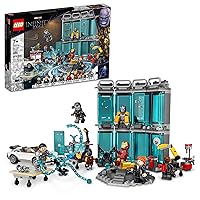 Lego Marvel Iron Man Armory Toy Building Set 76216, Avengers Gift for 7 Plus Year Old Kids, Boys & Girls, Iron Man Pretend Play Toy, Marvel Building Kit with MK3, MK25 and MK85 Suit Minifigures