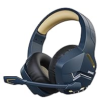 BINNUNE 2.4GHz Wireless Gaming Headset with Microphone for PC PS4 PS5 Playstation 4 5, Bluetooth USB Gamer Headphones with Mic for Laptop Computer