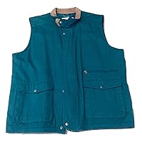 Pacific Trail Lined Canvas Vest with Leather Collar Outerwear Vest