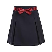 Nautica Girls' School Uniform Pleated Pull-on Scooter Skirt with Undershorts, Knit Waistband