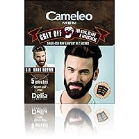 Cameleo Men Hair Beard Mustache Dark Brown Color Cream Grey OFF - Ammonia, PPD Free, 5 min (pack of 3)