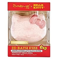x Hello Kitty Bath Bombs: Fizzing, Soothing, Moisturizing, Aromatherapy, Relaxation, Spa-Like Experience for Silky Smooth Skin (Peppermint Crème Aroma) Set of 1 PK