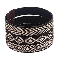 NOVICA Handmade Brown Woven Colombian Cane Fiber Cuff Bracelets Set of 3 Natural Patterned Modern 'Brown Colombian Geometry'Set of 3
