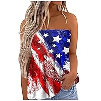 Tube Tops for Women Off Shoulder Tops Strapless Tank Top Bandeau Sleeveless Shirts Summer Vacation Tube Tops