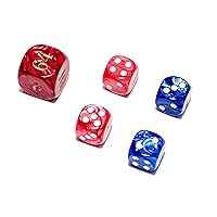 Bello Games Deluxe Marbleized Dice Sets-Red/Blue 5/8