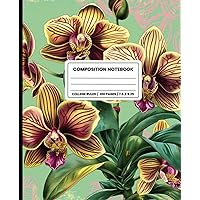 Composition Notebook College Ruled: Vintage Orchid Flowers Botanical Illustration. Cute Floral Aesthetic Journal For Girls, Women, Teens, Students | 100 pages