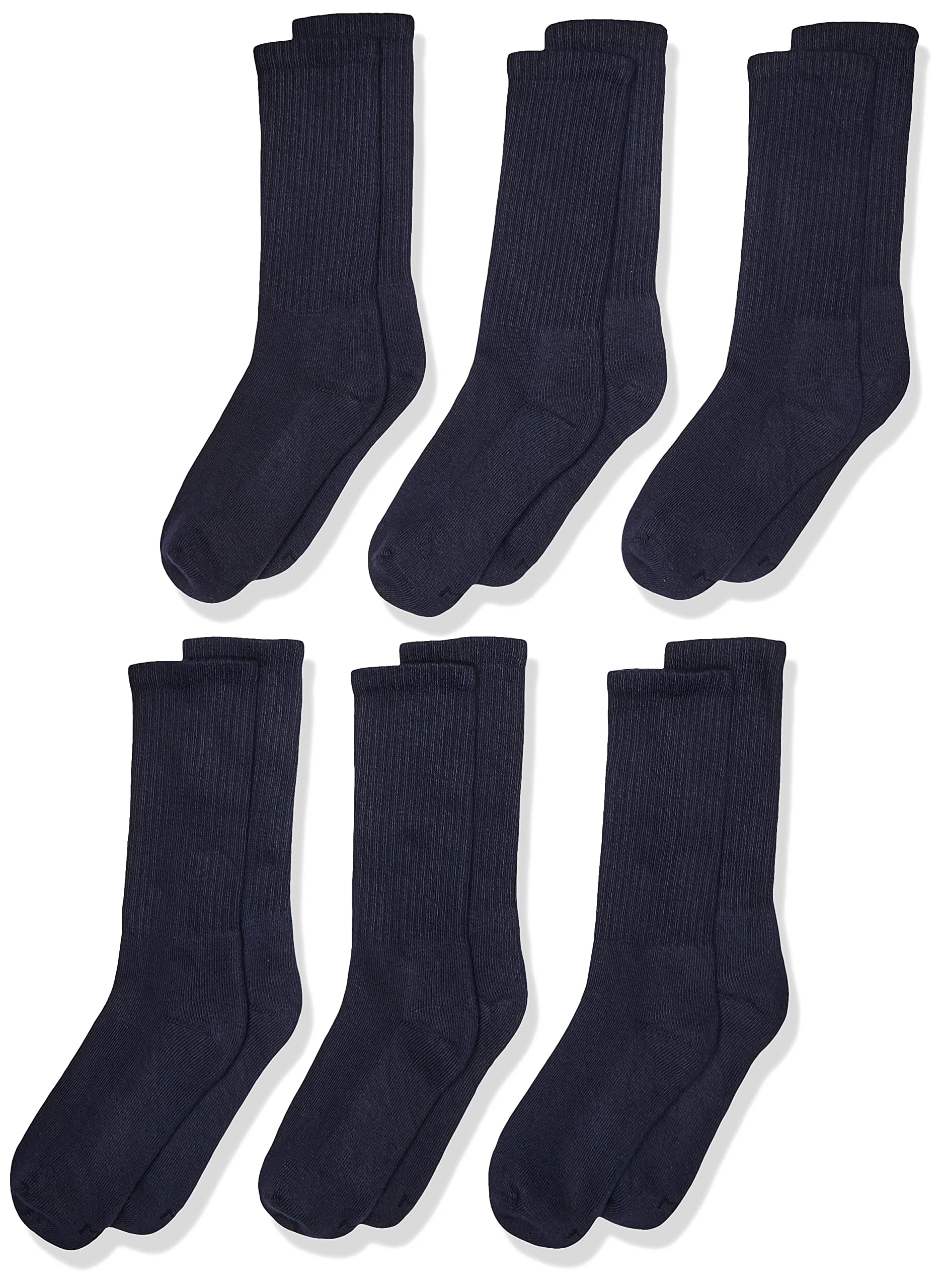 Jefferies Socks boys Seamless Half Cushion Sport Crew Socks 6 Pair Pack