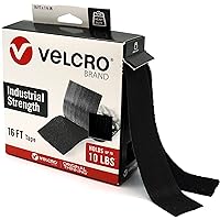 Heavy Duty Tape | 16 Foot Roll | Strong Sticky Back Adhesive Holds up to 10 lbs | Industrial Strength Fasteners for Indoor or Outdoor Use | 1-1/2in Width, Black (VEL-30838-USA)
