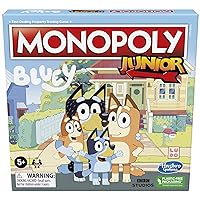 Hasbro Gaming Monopoly Junior: Bluey Edition Board Game for Kids, Play as Bluey, Bingo, Mum, and Dad, Easter Basket Stuffers, Ages 5+ (Amazon Exclusive)