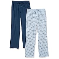 Amazon Essentials Men's Cotton Poplin Full-Length Pajama Bottoms, Pack of 2