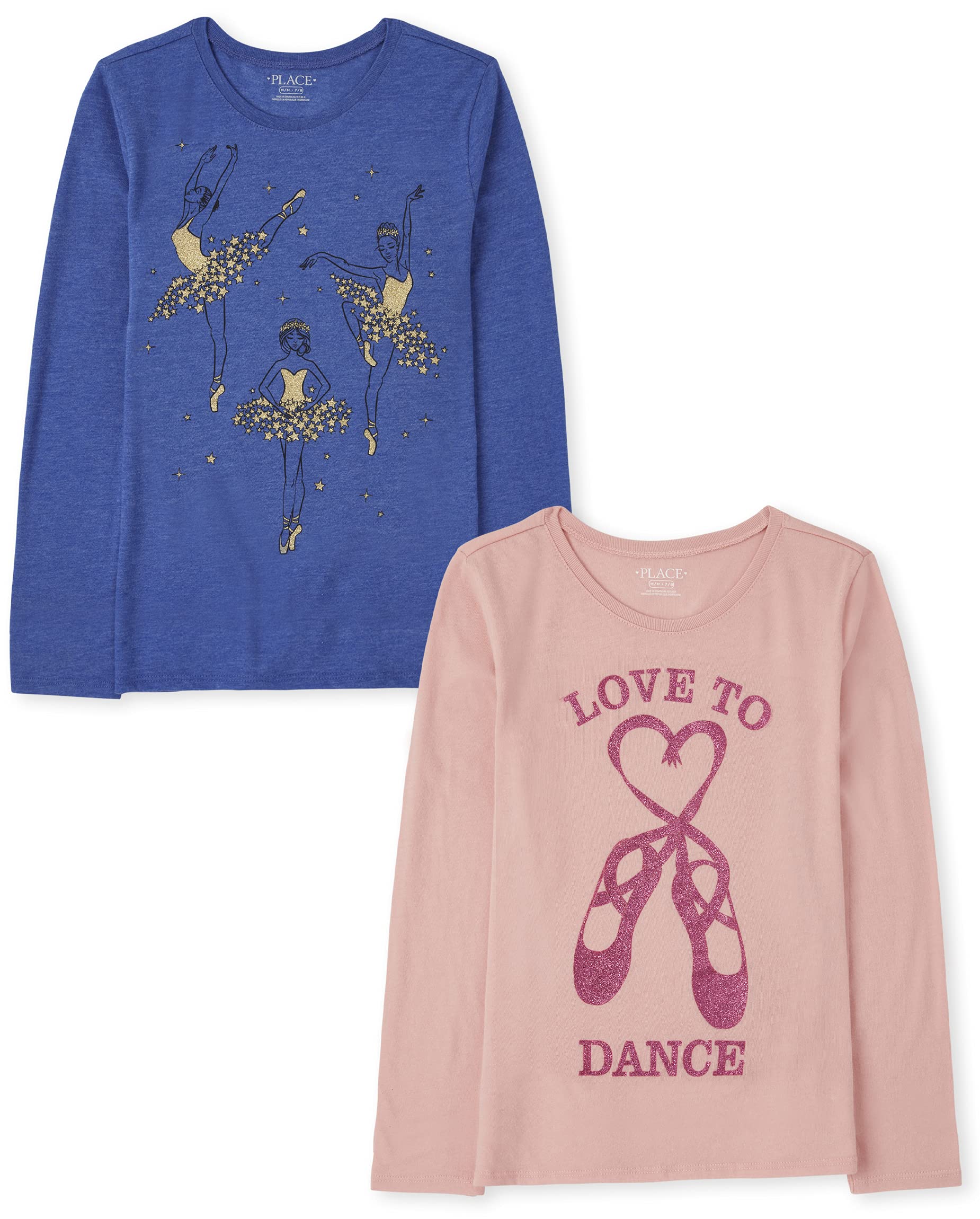 The Children's Place girls Long Sleeve Graphic T shirt 2 Pack