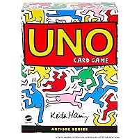 Mattel Games UNO Artiste Series Card Game Featuring Artwork of Keith Haring, with 112 Cards & Instructions in Premium Finish Pack, Gift for 7 Years Old and Up