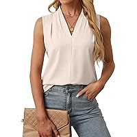 Blooming Jelly Womens Summer Tank Tops Sleeveless Business Work Shirts Pleated Dressy Blouses Outfits 2024