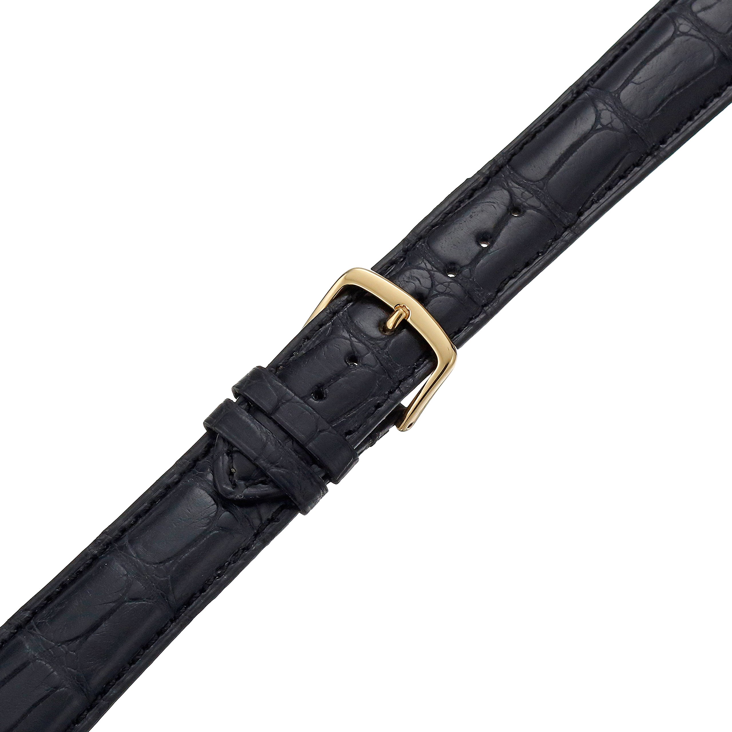 Hadley-Roma Men's MS2005RA-160 16-mm Black Genuine Alligator Leather Watch Strap