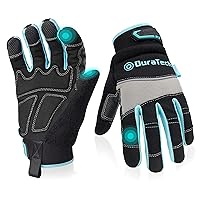 DURATECH Safety Work Gloves, Utility Mechanic Gloves, Touch Screen, Large (1 Pair) for Home Improvement and Construction Work