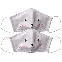 Mon Ami Kitty Fabric Face Mask for Kids - 2 Pcs, Washable & Reusable, Anti Dust Protection Mask, Adjustable Ear Loops