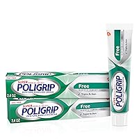 Super Poligrip Zinc Free Denture and Partials Adhesive Cream, 2.4-ounce Twin pack