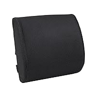 Mind Reader BACKFOAM-BLK Designed for Lower Back Pain Relief and Posture Training, Rest Cushion, Black