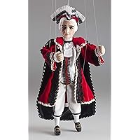 Czech Marionettes, Wolfgang Amadeus Mozart Marionette - Hand Carved and Hand Painted Marionette Puppet, Gorgeously costumed, Ideal for Collectors or Theater Performances, Decorative Puppet, 13 inches