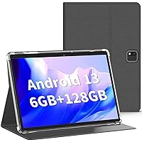 Android Tablet, 10.1 Inch Android 13 Tablet, 6GB RAM 128GB ROM, 1TB Expand, Tablet with 8000mAh Long Battery,Tablet with Dual Camera, WiFi, Bluetooth, HD Touch Screen, GMS Certified-Silver