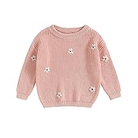 Karwuiio Toddler Baby Girl Boy Knit Sweater Round Neck Long Sleeve Pullover Sweatshirt Fall Winter Clothes