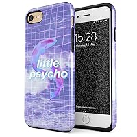Compatible with iPhone 7/8 / SE 2020 Little Psycho Kawaii Stay Weird Real Grid Mesh Trippy Acid Ocean Water Sea Waves Shockproof Dual Layer Hard Shell + Silicone Protective Cover